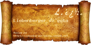 Liebenberger Ágota névjegykártya